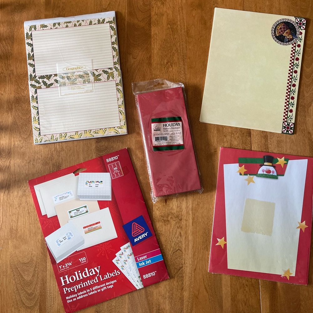 Holiday Bundle Stationery Set - Gold, Red, Cream, White